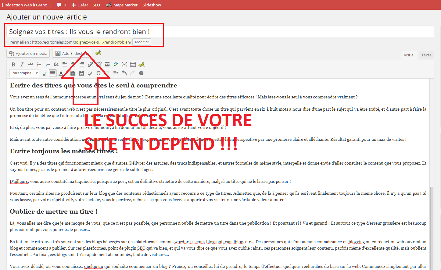 comment choisir titres articles blog